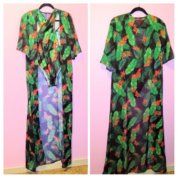 🎉HP🎉 Luxe Palm Print One Piece Swimsuit & Cover - Picture 8 of 8